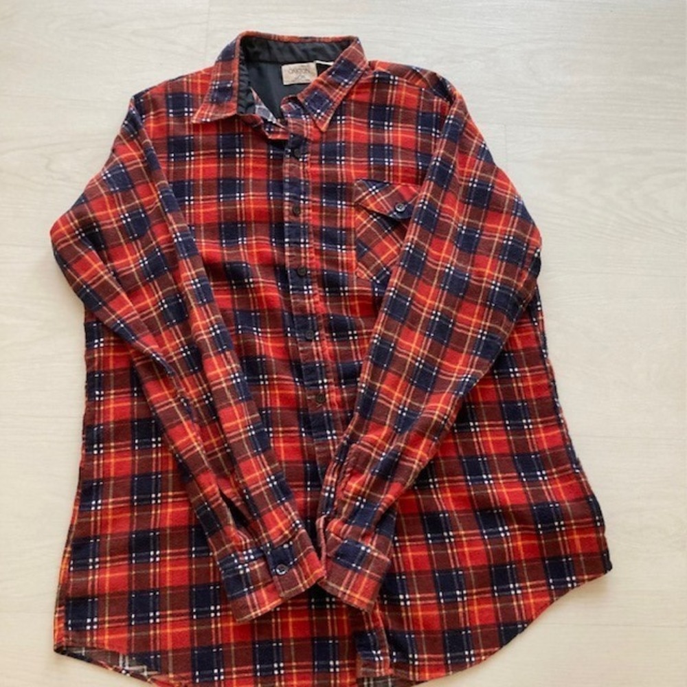Vintage Oakton LTD XL Tall Red and Black Flannel 23 x 33.5